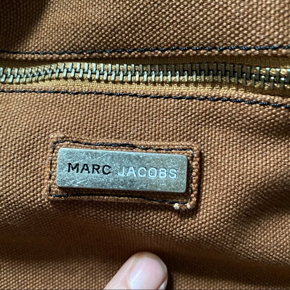 Vintage Y2K Marc Jacobs Brown & Green Canvas Tote Bag - Picture 10 of 11